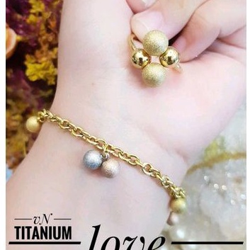 Set Perhiasan Titanium Wanita Boba Gold 510d