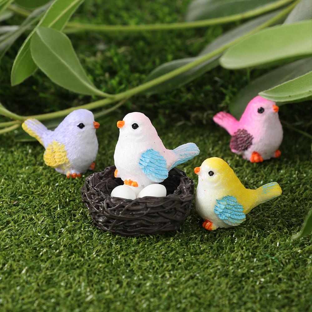 Populer Miniatur Patung Burung DIY Dekorasi Rumah Perlengkapan Taman Patung Mini Peri Kebun Mini Bird Micro Ornamen