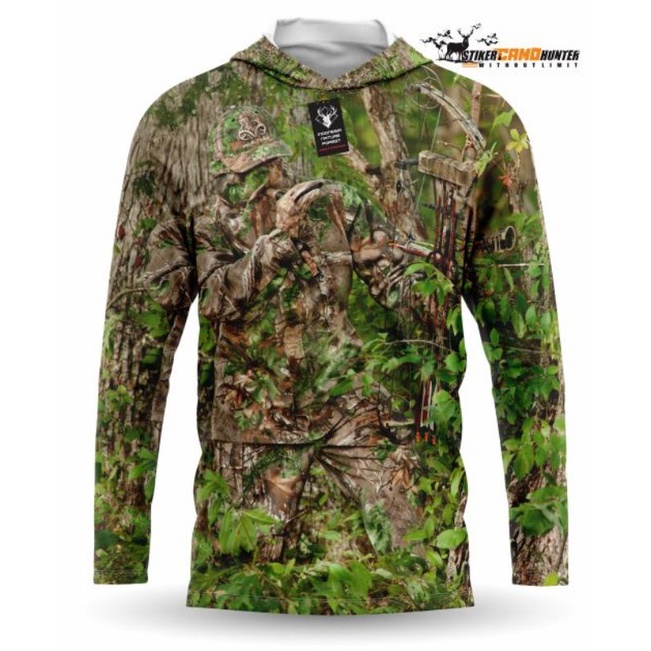 baju camo berburu kaos camo hunting camo green
