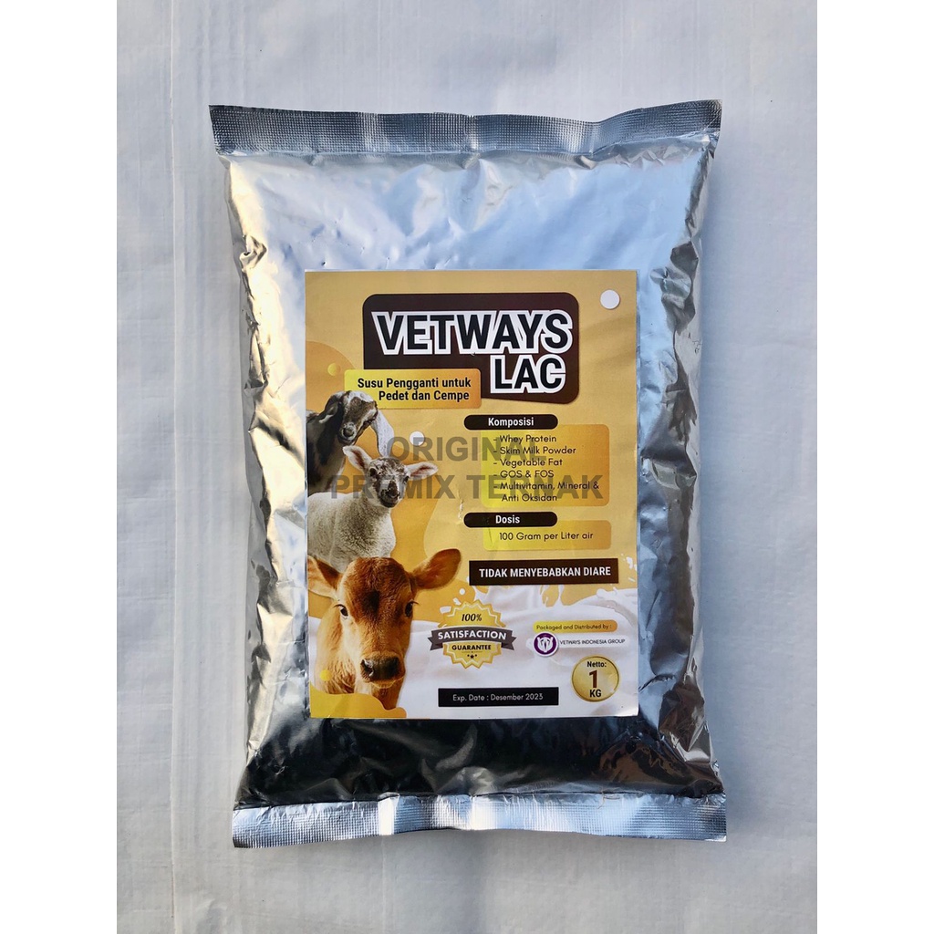VETWAYS LAC 500gr &amp; 1Kg | Susu Anti Diare | Susu Pengganti / Sambung Induk Sapi Kambing Domba Anti Mencret | Susu Pedet Cempe