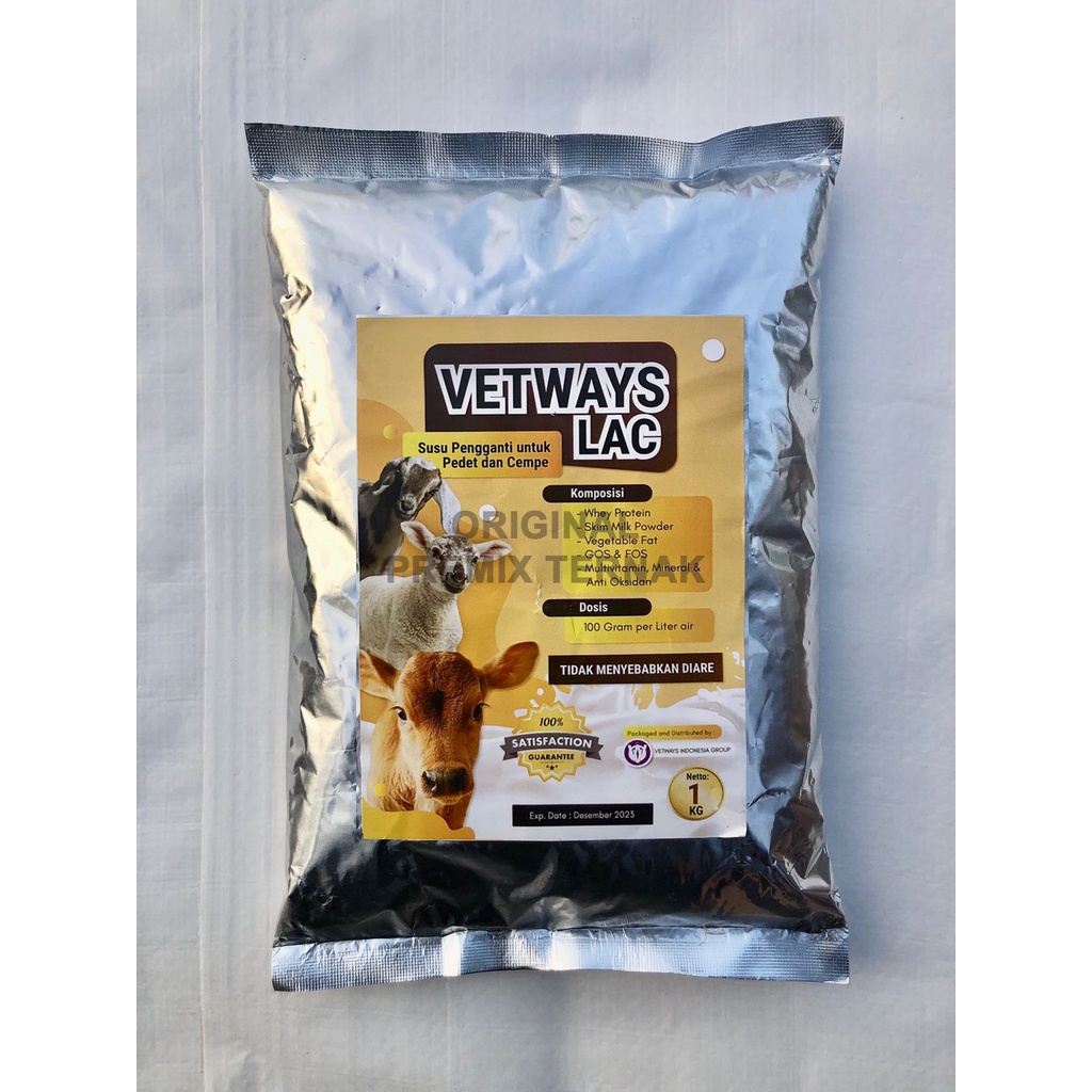 VETWAYS LAC 1 kg Susu Anti Diare | Susu Pengganti /Sambung Induk Sapi Kambing Domba Anti Mencret | Susu Pedet Cempe