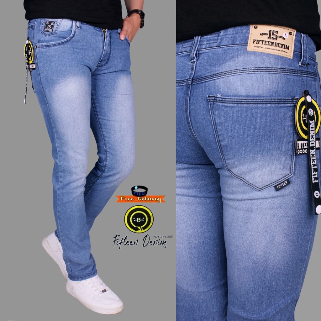 FIFTEEN DENIM/ CELANA JEANS PRIA TERBARU/ CELANA JEANS PANJANG PRIA/ CELANA JEANS COWOK KEREN/ CELANA JEANS COWOK/ CELANA PANJANG PRIA DEWASA/ BISA COD