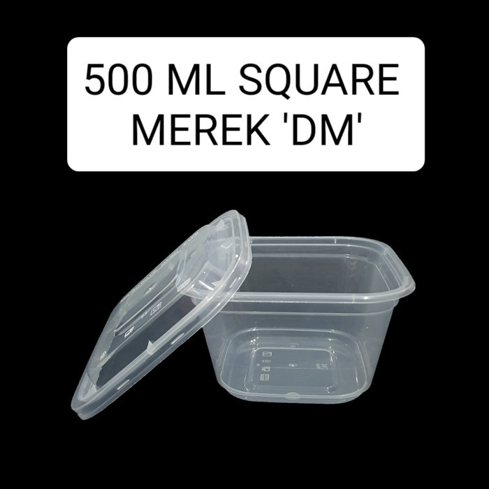[PROMO EKSKLUSIF] Thinwall Dm Kotak Makan Plastik Persegi 500 Ml Square Sq Dm (25 Pcs) BERKUALITAS