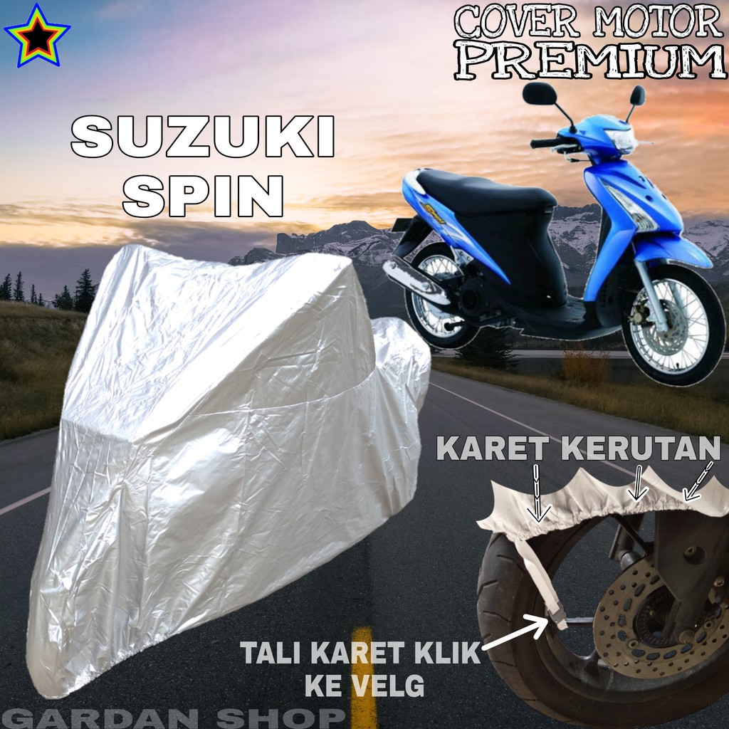 Sarung Motor SUZUKI SPIN SILVER POLOS Body Cover Penutup Motor Suzuki Spin PREMIUM