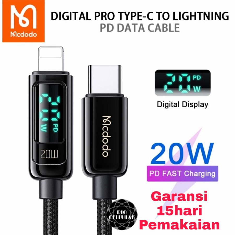 Mcdodo Kabel TYPE C to iPhone 12 /12 Pro Max PD 20W Digital Pro Display