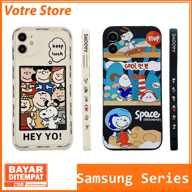 Case Snoopy Space Samsung A03S A12 M12 A13 5G A22 4G A32 5G M32 4G A50 A50S A30S Casing Dove Liquid 