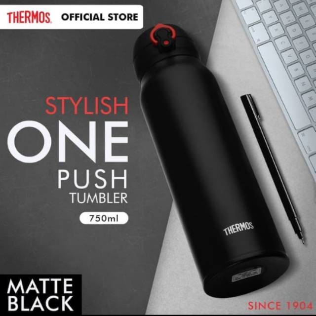 Thermos JNL-752 Stylish One Push Tumbler 750ml - Matte Black 0.75L thermos hitam