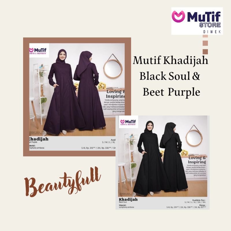 MUTIF GAMIS KHADIJAH BLACK SOUL| BEET PURPLE TERBARU