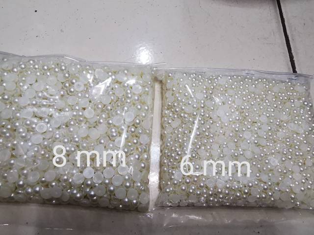 Mutiara Setengah Lingkar Ukuran 6 ,8,16 mm