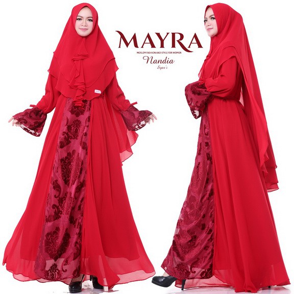 gamis syari polos NANDIA by MAYRA ORI