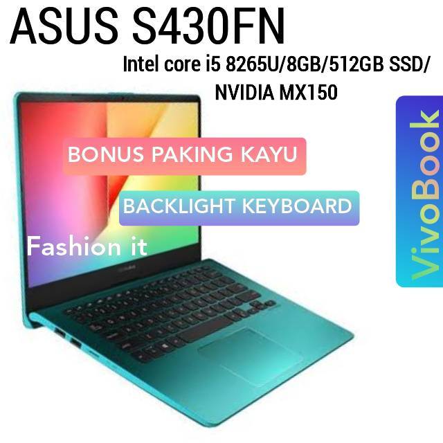Laptop Asus VivoBook S340FN-Core i5 8265U - Ram 8GB - 512GB SSD - Nvidia MX150