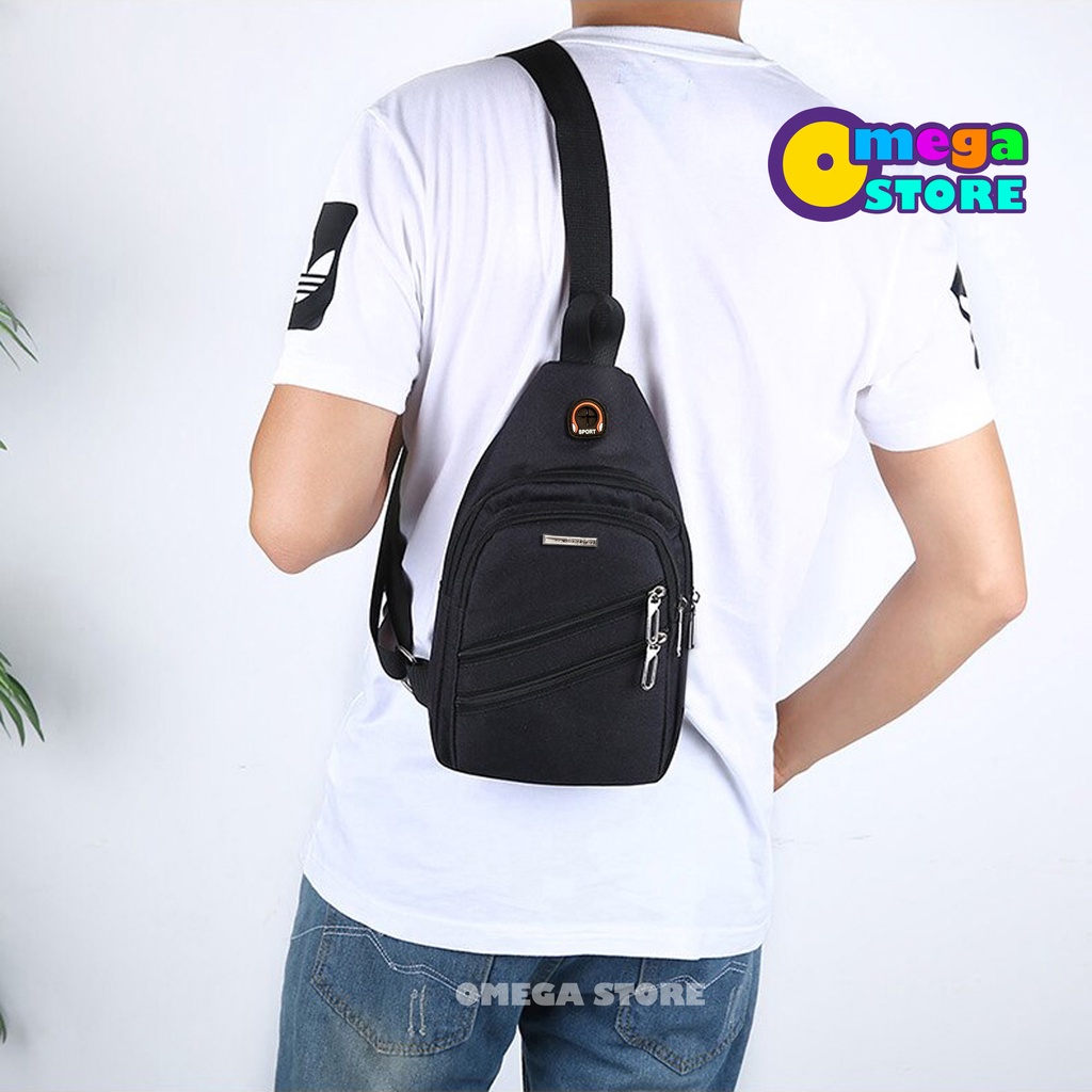 Sling Bag Pria Tas Selempang Pria Simpel Desain Kekinian Tas Bahan Kanvas - 121