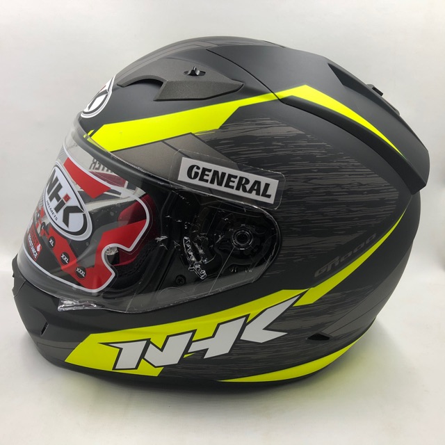 Helm NHK GP1000 GP 1000 Motif Axion Black Yellow Doff Hitam Kuning Dop Double Visor Full Face