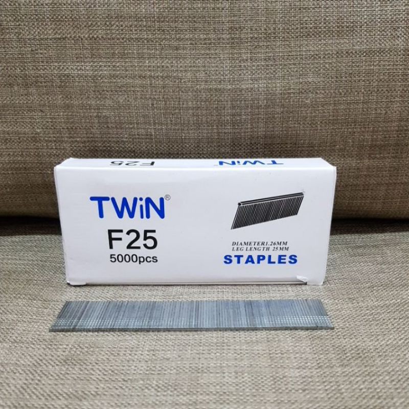 

Paku Tembak - Staples Lurus - Air Nailer Merk Twin F25 / 25mm