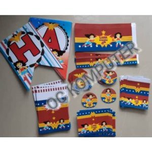 Dijual  Jual 1 Set Dessert Table Tema Wonder Woman  Berkualitas