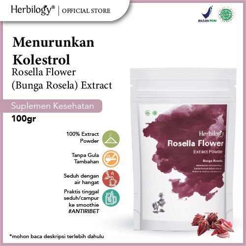 

Herbilogy bubuk rosella extract powder - minuman bunga rosella bantu menurunkan kolesterol