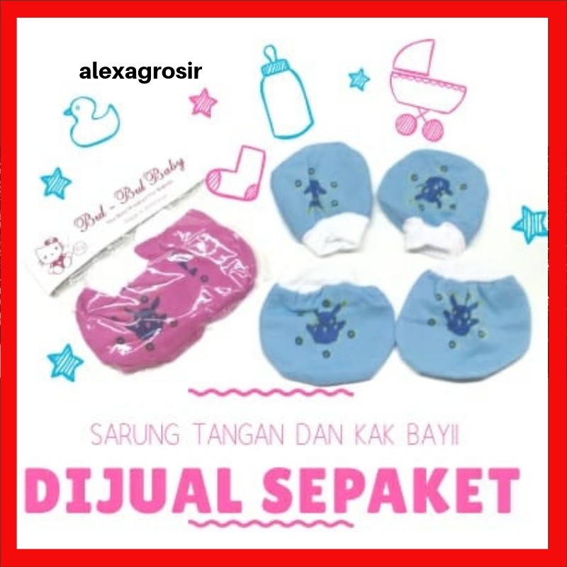 Sarung tangan dan kaki bayi anak unisex -alexagrosir