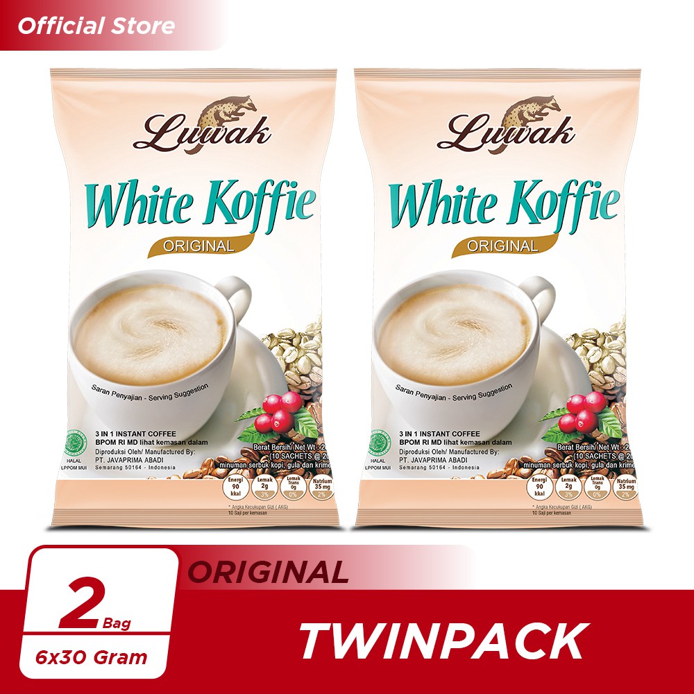 

Kopi Luwak White Koffie Original Bag 10x20gr Twin Pack