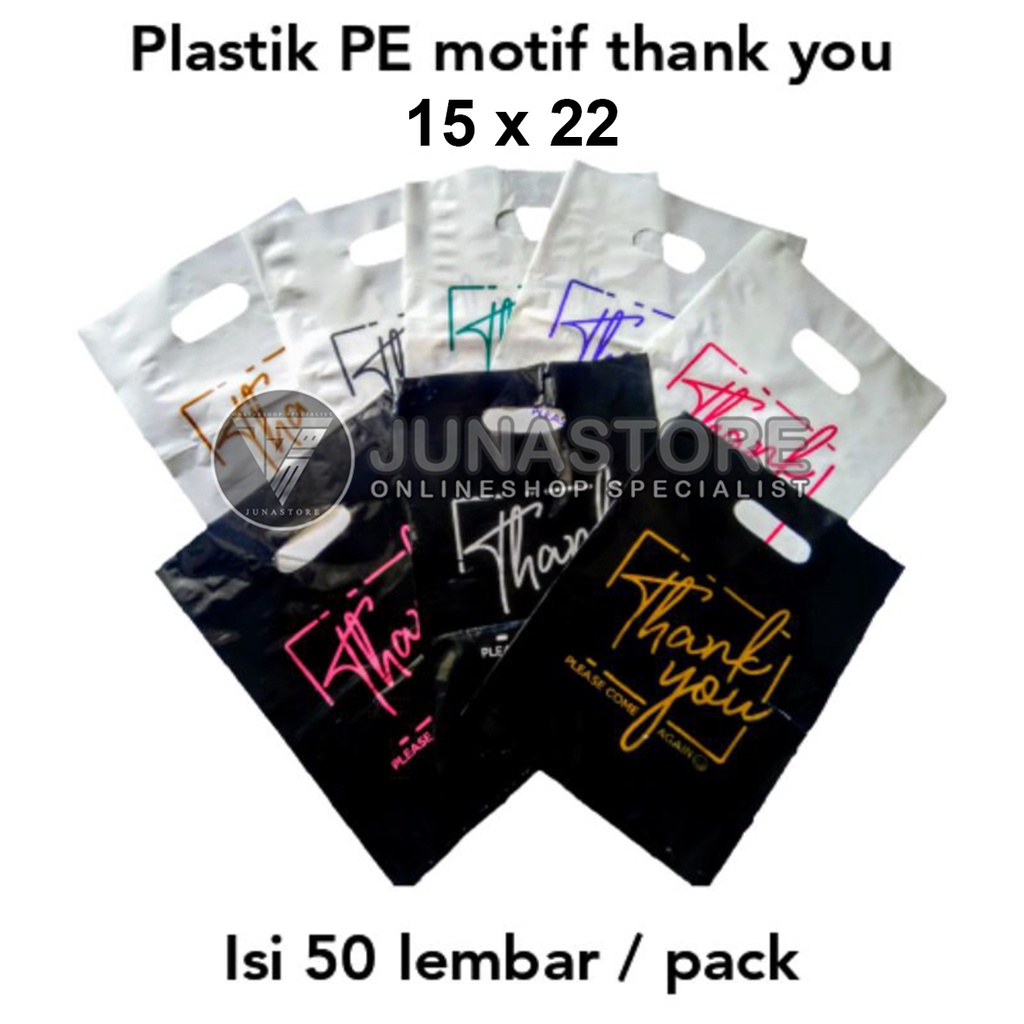 Plastik Plong Motif Thank You / Plastik Pond Motif Thank You 15 X22