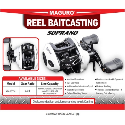 Reel BC Maguro SOPRANO 101SH / OCTANE | Baitcasting Reel