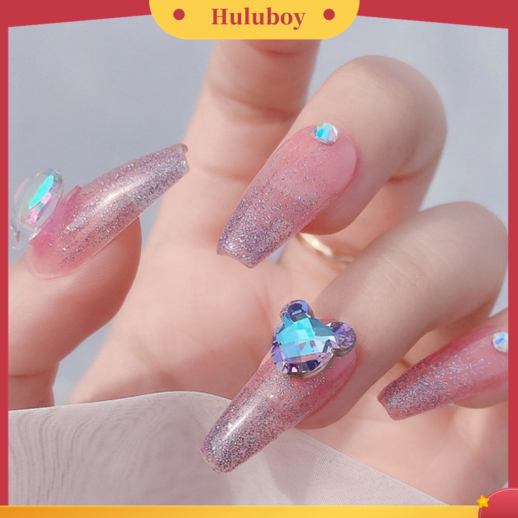Huluboy Huluboy♡ 5pcs Glitter Berlian Imitasi Multi Sisi Untuk Dekorasi Nail Art