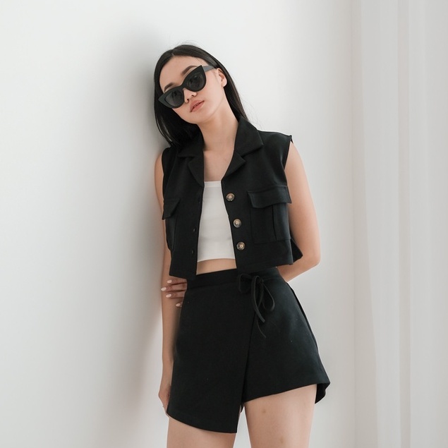 [TAVIA] SCARLETT SET / SETELAN WANITA-Black