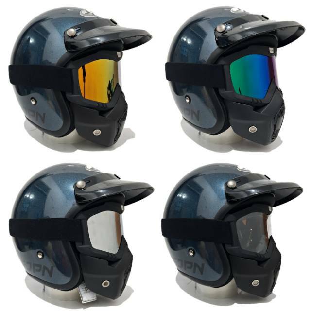 HelmJpn Retro Abu Grey Gloss Denga Goggle mask