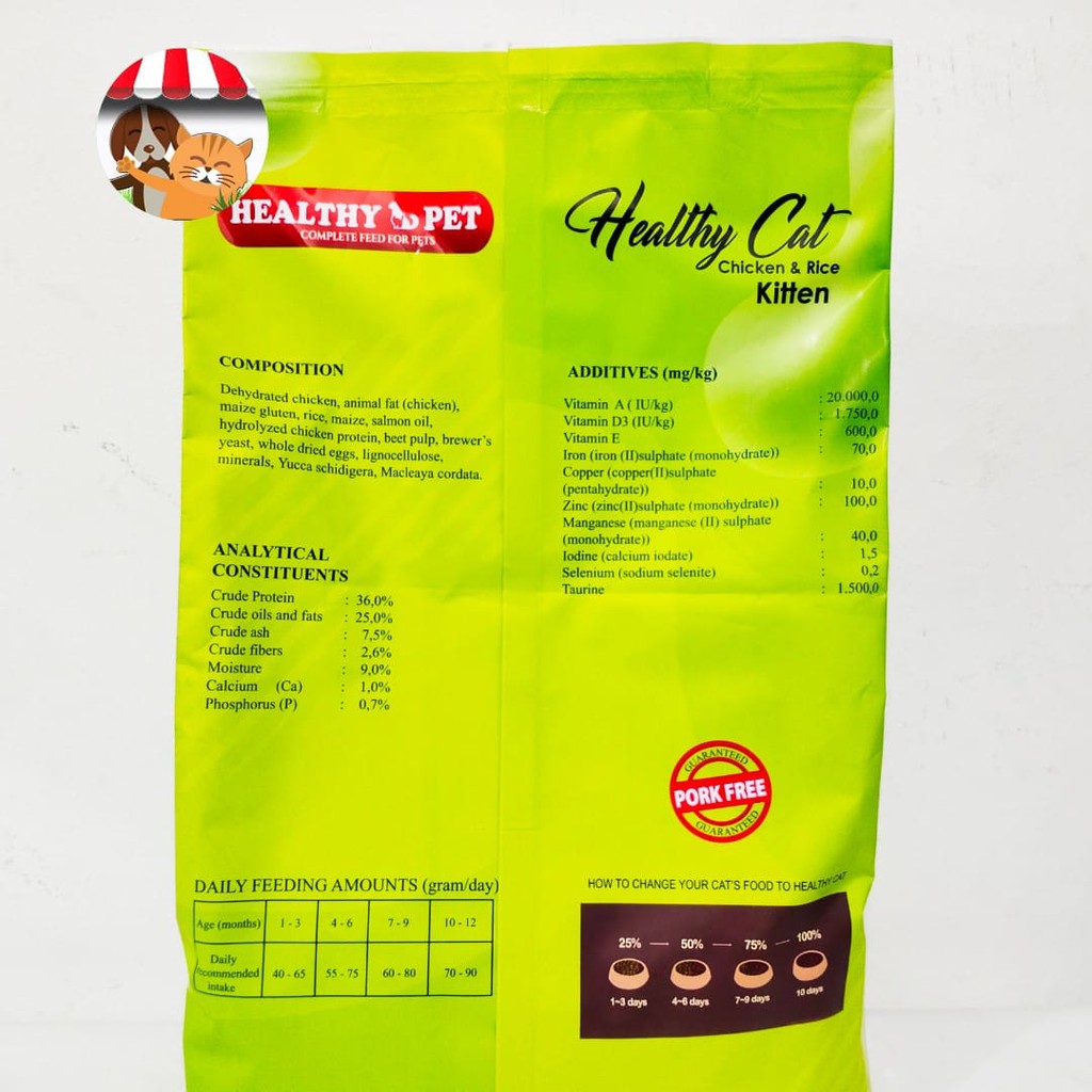 Makanan kucing Premium Healthy Pet Chicken &amp; Rice Kitten - Healthy Cat