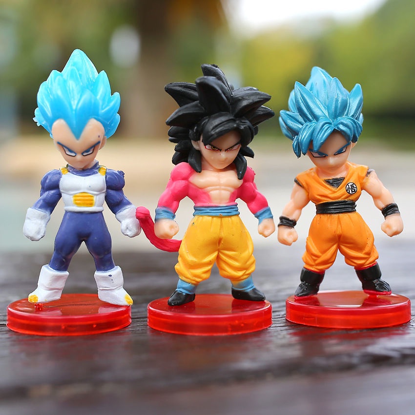 1pcs Random Anime Dragon Ball Angka PVC Super Saiyan Freeza Goku Vegeta Boneka Action Figure Gashapon Mainan Untuk Anak