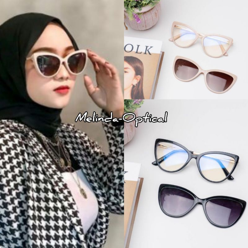 Kacamata Wanita 95658,Bisa Ganti Lensa Minus,Kacamata Antiradiasi,Kacamata Wanita Sunglas,Kacamata W