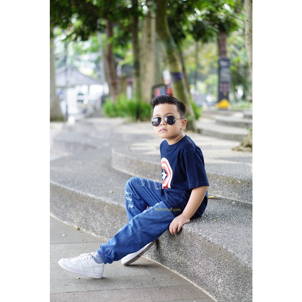 STJRP - Premium Setelan jogger ripped anak dan kaos distro karakter 1-8 tahun Part 1-1