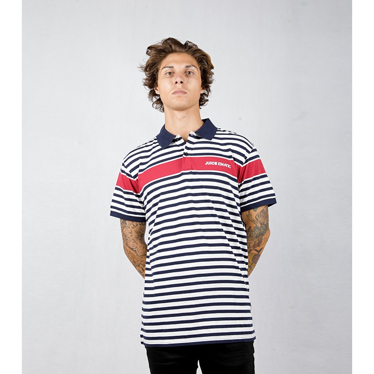 Juice Ematic Kaos Polo pria stripe navy STUNNING RIBON MPLS84501-SNY Planet Surf Kaos Pria Atasan Pr