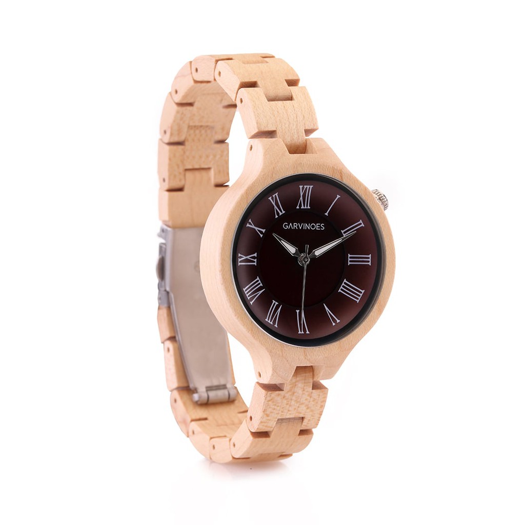 GARVINOES Ivori Red Jam Tangan Kayu Wanita 38 mm