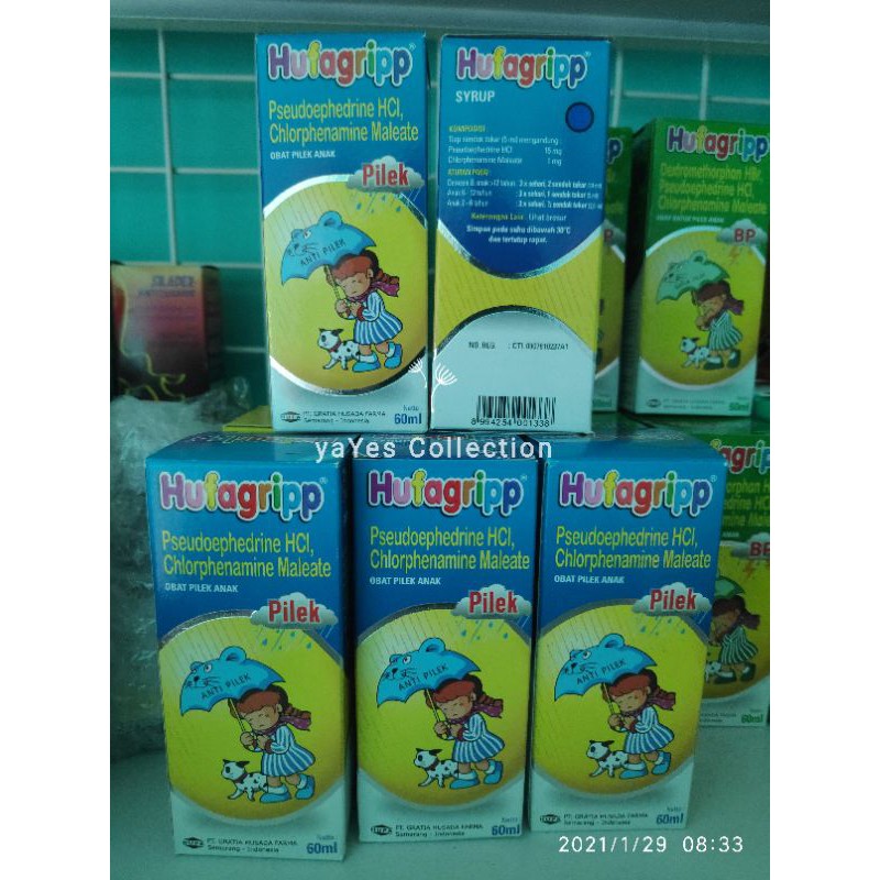 Hufagripp syirup obat anak 60 ml batuk pilek demam panas flu TMP BP H-booster vit sirup hufagrip