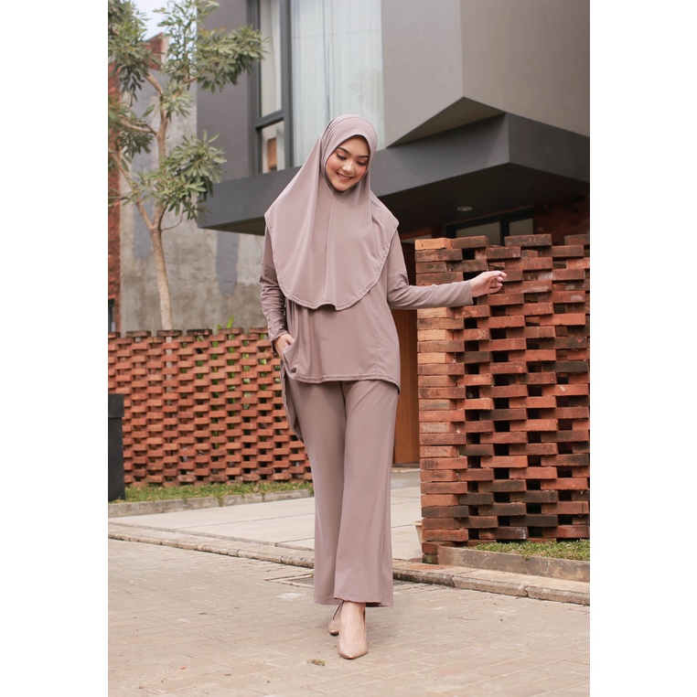 Hijab Ellysha RACHELVENNYA ONE SET JUMBO SETCEL BUSUI WANITA COMBINE HIJAB 3IN1