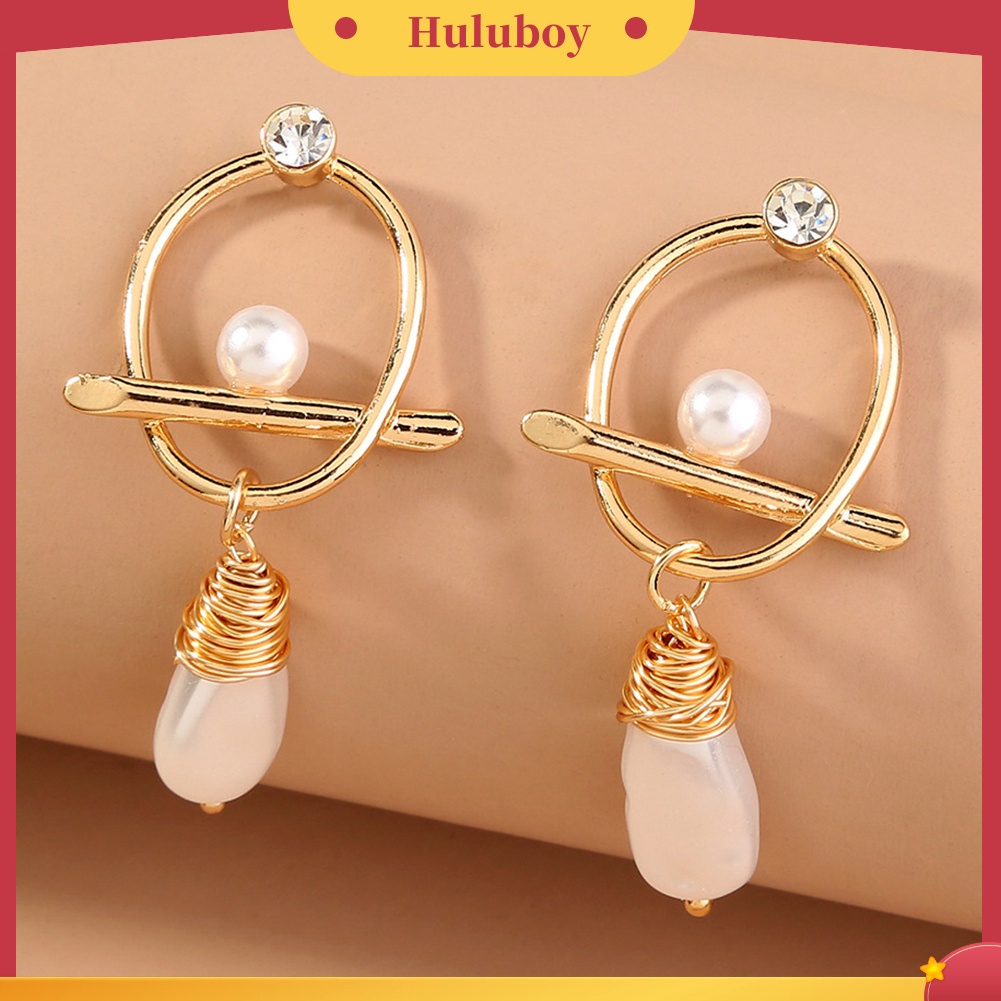 Hu Hu Hu Hu Hu Alat Bantu Pasang Kacamata♡ Anting Kait Gantung Wanita Bahan Alloy Hias Mutiara Imitasi Gaya Simplebarok Handmade Untuk Hadiah