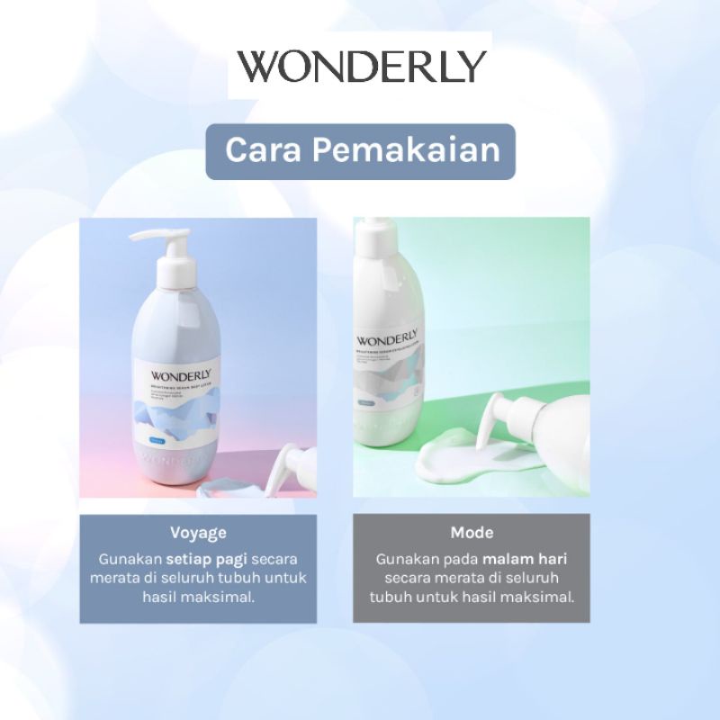 Paket Wonderly Brightening Serum Body Lotion 300 ml Amore Pink Royale Kuning Voyage Biru Fearless ungu Mode Exfoliating putih Wangi Mewah parfum kelas dunia