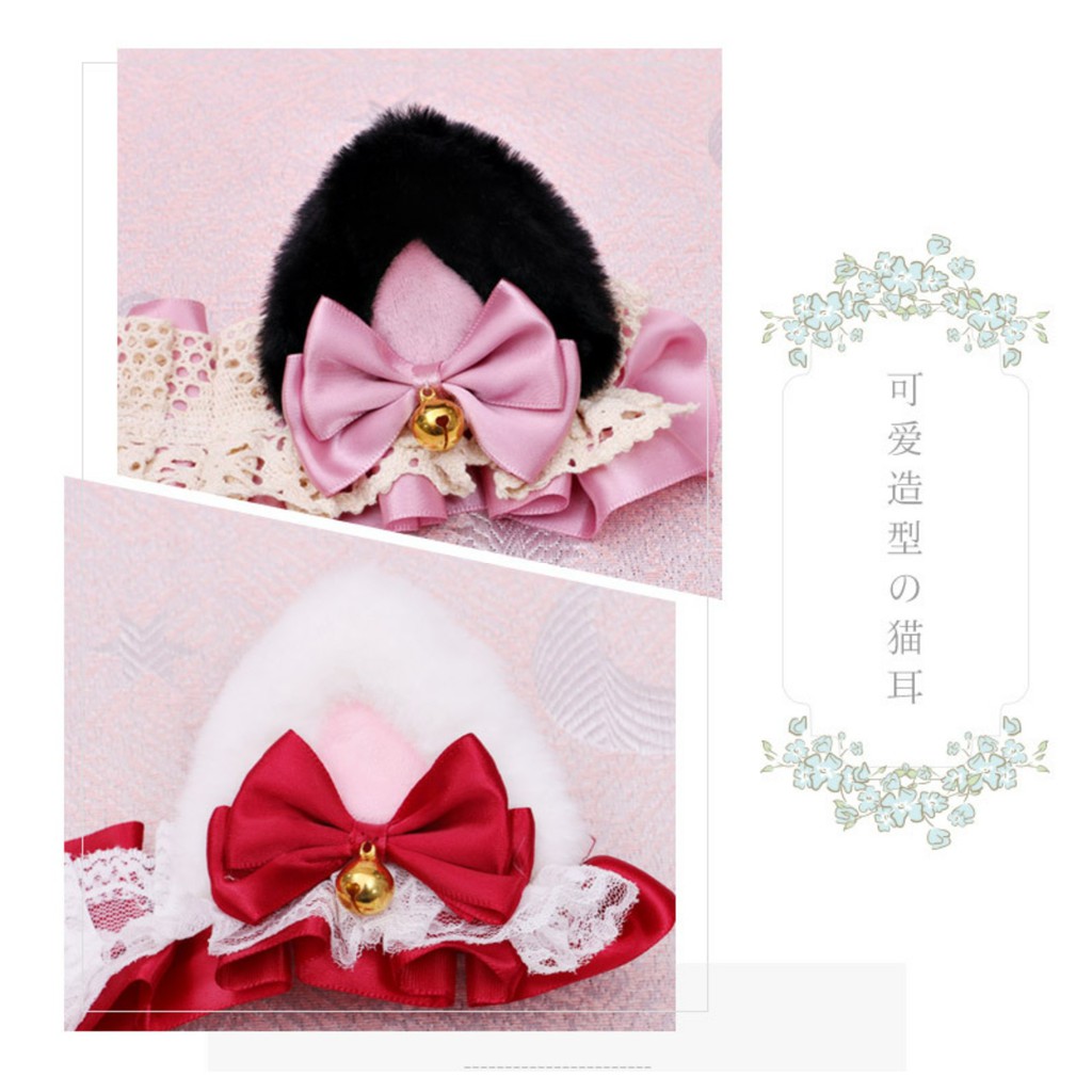 NKMA headband nekomimi maid cat ear bando kucing fur lolita cosplay aksesoris high quality