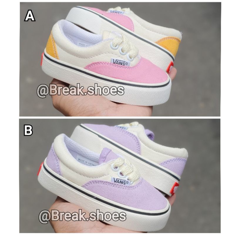 Sepatu anak vns tali pink krem yellow / lylac krem / alas kaki anak