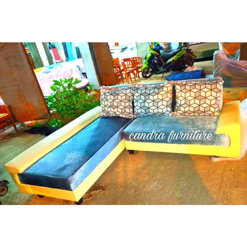 (grand opening)sofa L bludru/sofa L santai/sofa L minimalis