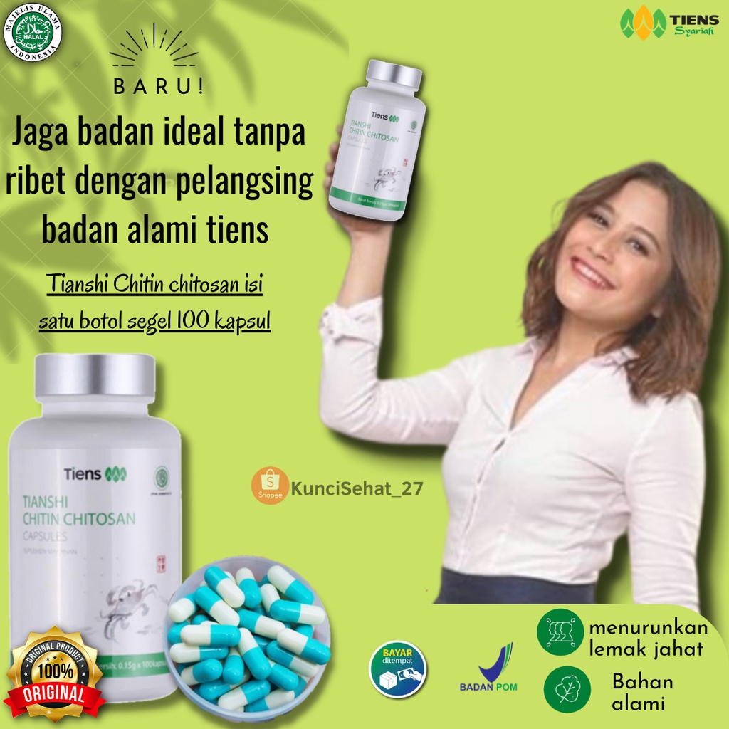 Tiens Chitin Chitosan Pelangsing Badan Alami - Obat Diet / Obat Maag / Menurunkan Kolesterol