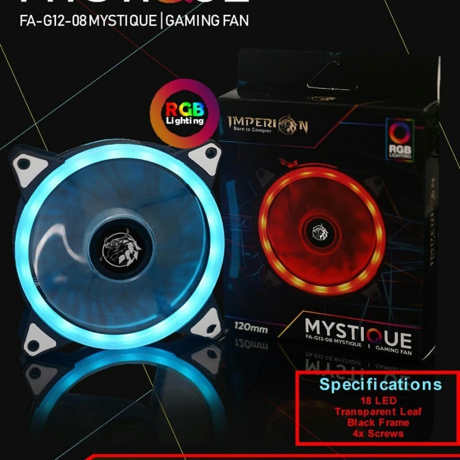 Fan Casing 12cm Imperion MYSTIQUE with LED Auto RGB Gaming Fan Case