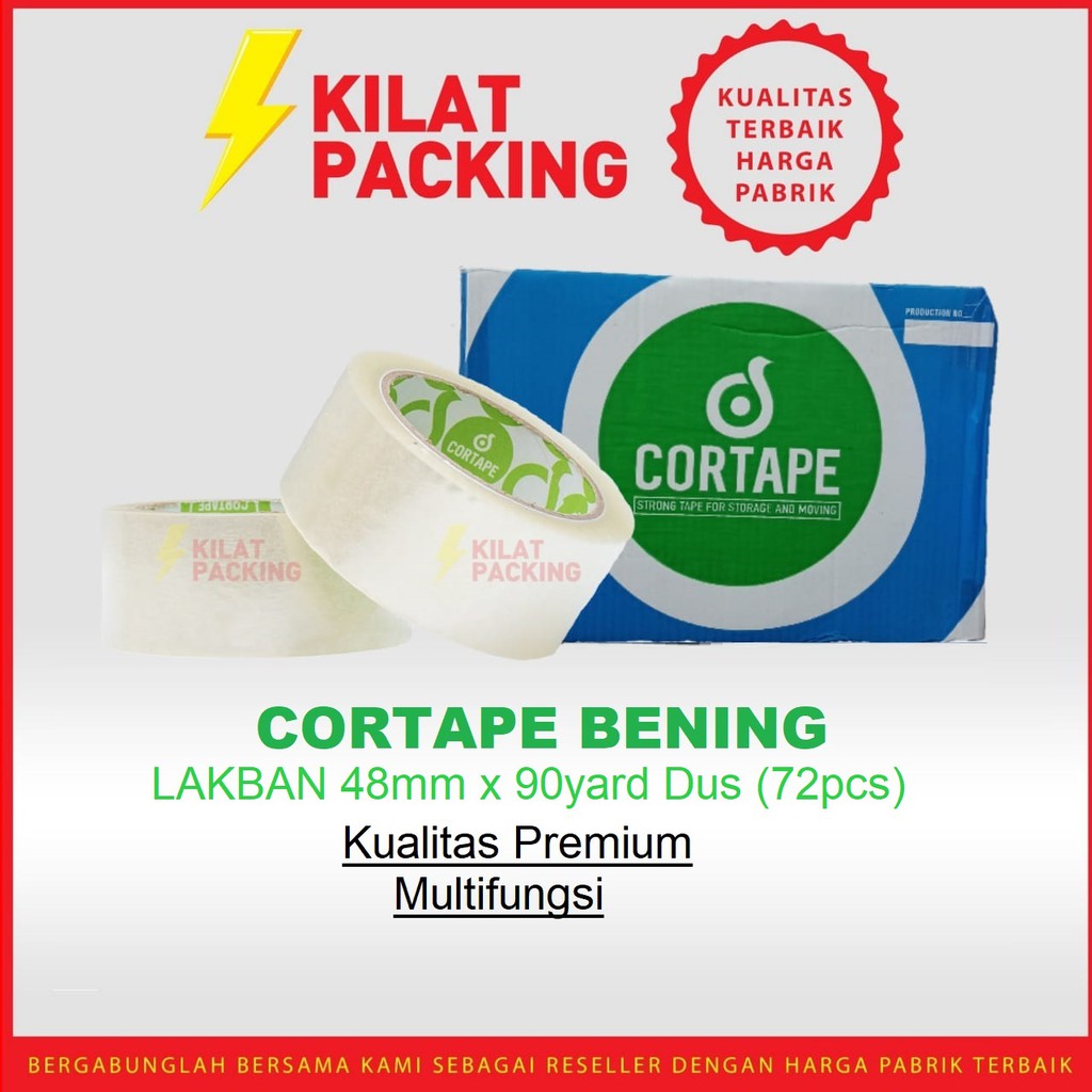 

HJK Lakban Cortape Bening 48 mm x 90 Yard 1 Dus-GRAB/GOJEK