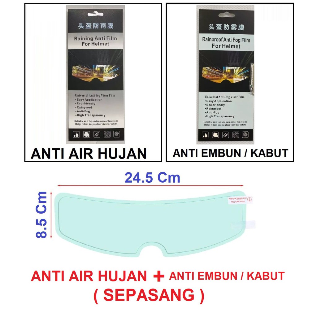 STIKER HELM ANTI AIR HUJAN ANTI EMBUN KABUT stiker spion Clear Anti Fog Patch Film Helmet Fog