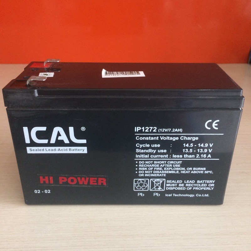 Accu Aki Baterai Battery Kering Ups ICA Apc Prolink Laplace ICAL IP1272 IP 1272 12V 7Ah 7,2Ah 7.2Ah