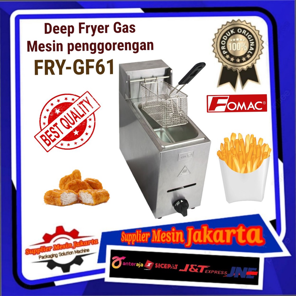 Jual Mesin Deep Fryer Gas Penggoreng Makanan 4.2 Liter FRY-GF61 FOMAC ...