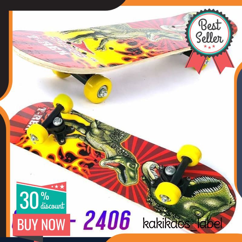 Mainan Skateboard Full Set Anak2 Kids Kayu Canada Papan Roda PVC 2406