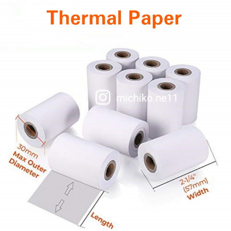 

Stiker Thermal Kertas Thermal 57x30mm Tahan Lama Oil Resistance Kertas Peripage Paperang Kertas Resi
