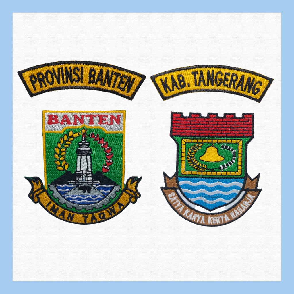 Bordir Logo Provinsi Banten Kab Tangerang — Patch Badge Bet Emblem