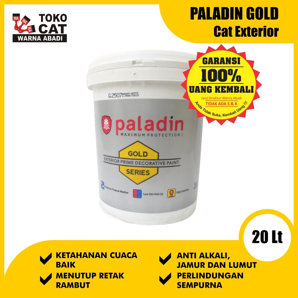 Jual CAT TEMBOK PREMIUM PALADIN GOLD 20 LITER ( KHUSUS EXTERIOR